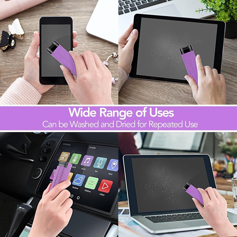 usefulpro 2 Pcs Fingerprint Proof Screen Cleaner,3 in 1Touchscreen Mist Cleaner Spray Wipe Cleaner Fingerprint-Proof Soft Fiber Flannel,Safe for All Phones Glasses Tablet Laptop TV Watch Screens(Purple) - Image 5
